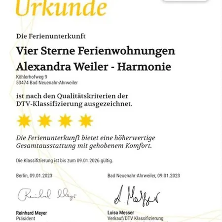 Ahrtal Vier Sterne Alexandra Weiler Harmonie Apartamento *